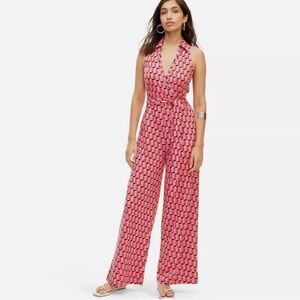 Diane von Furstenberg Sleeveless Pink Modern Geo Jumpsuit DVF Target Size L